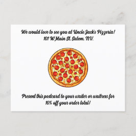 Pizzeria Promotional Postcard Cusomtizable Text Postkarte