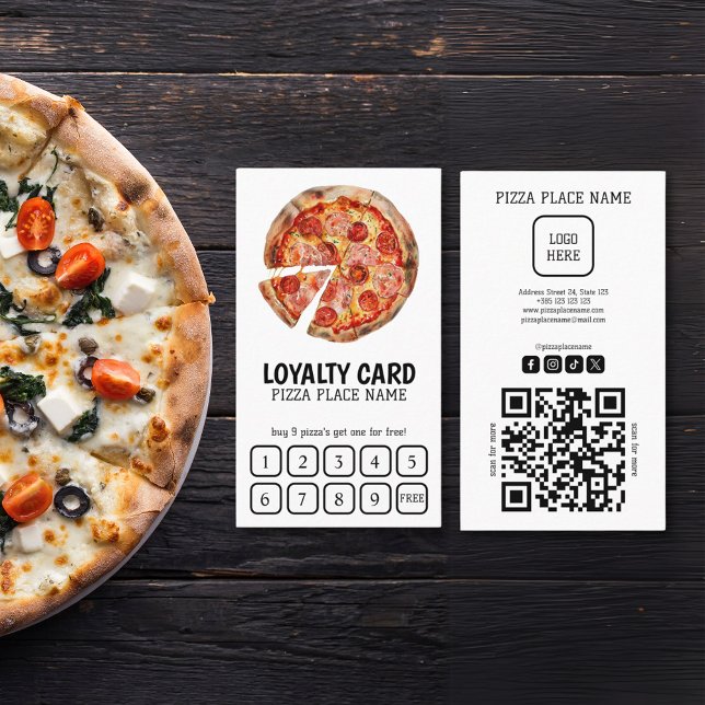 Pizzeria QR Code Carte de fidélité simple (Créateur téléchargé)