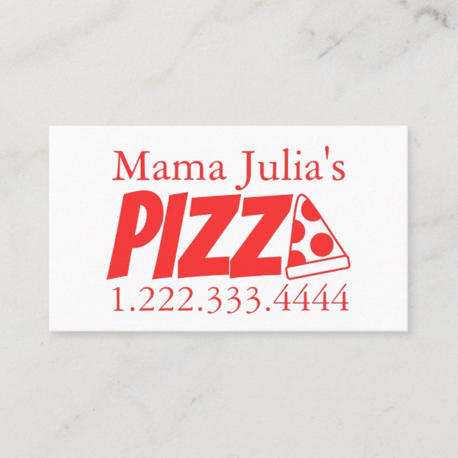 Pizzeria Red Banger Business Card Visitenkarte (Vorderseite)