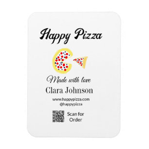 Pizzeria Restaurant Café Pizzeria Scan QR-Code bes Magnet