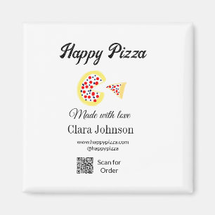 Pizzeria Restaurant Café Pizzeria Scan QR-Code bes Magnet