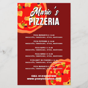 Pizzeria-Restaurant-Menü-Flugblatt-Vorlage Flyer