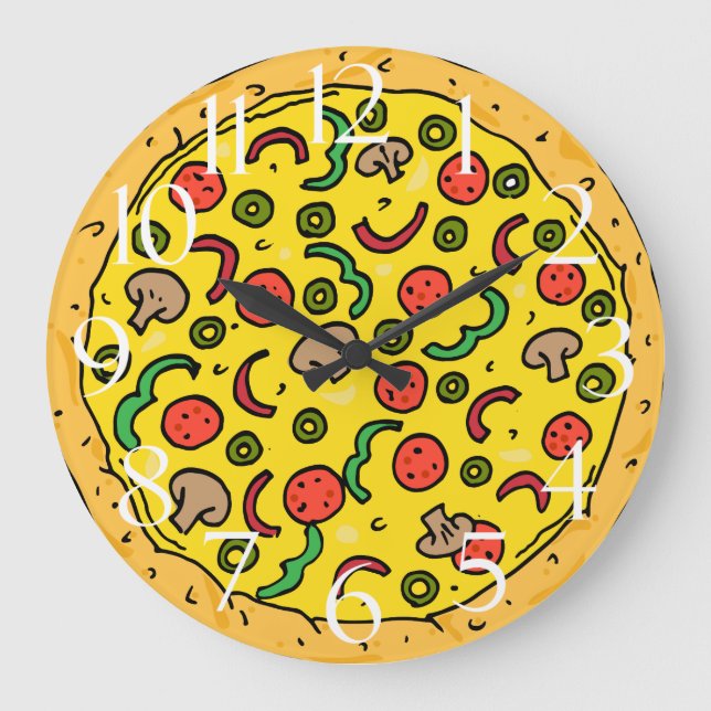 Pizzeria Trattoria Italienisches Pizza Restaurant Große Wanduhr (Vorderseite)