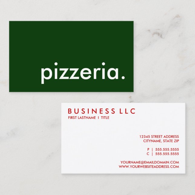 Pizzeria Visitenkarte (Vorne/Hinten)