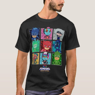 PJ maskiert Gruppensteuerungszeichen nach oben geo T-Shirt