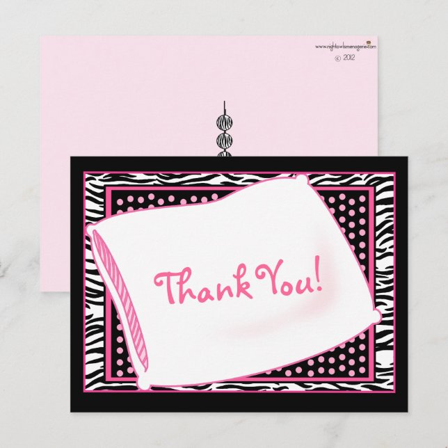 PJ Party Vielen Dank für die Pinks Postcard Postkarte (Vorne/Hinten)