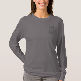 PJK Damen Grau Langarmshirt / Kanji & Logo T-Shirt