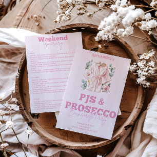 Pjs und Prosecco Bachelorette Einladung