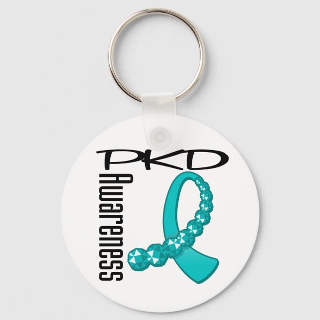 PKD Awareness Gemstone Ribbon Schlüsselanhänger (Vorderseite)