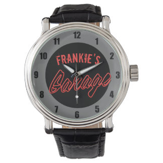 Pkw-Garage im Neon Style Frisierte Auto anpassen Armbanduhr