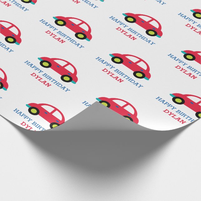 Pkw-Umschlagpapier (Junge Geburtstag Personalisier Geschenkpapier (Ecke)