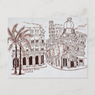 Placa de la Reina in der Altstadt, Valencia, Spani Postkarte
