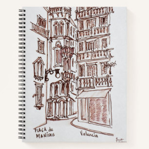 Placa de Manises in der Altstadt Valencia, Spani Notizbuch
