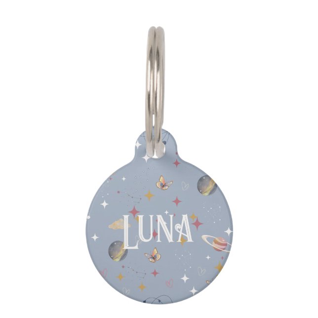 Placa para mascota con diseño de planetas  haustiermarke (Vorderseite)