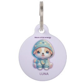 Placa Para Mascotas Moon Child Energy Custom Pet T Haustiermarke