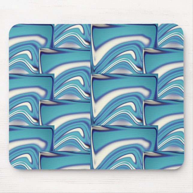 Placas tortas azuis de traços brancos, encaixados. mousepad (Vorne)