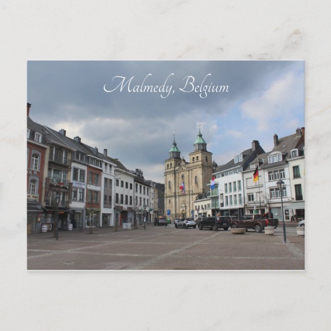 Place Albert 1er, Malmedy, Belgien Postkarte (Vorderseite)