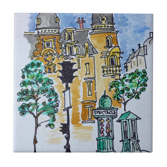 Place Alphonse Deville| Paris, Frankreich Fliese (Vorderseite)