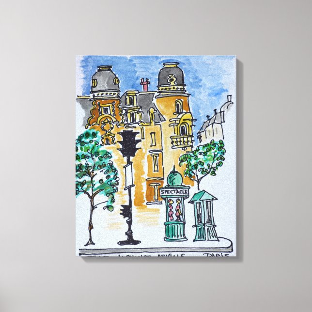 Place Alphonse Deville | Paris, Frankreich Leinwanddruck (Vorderseite)