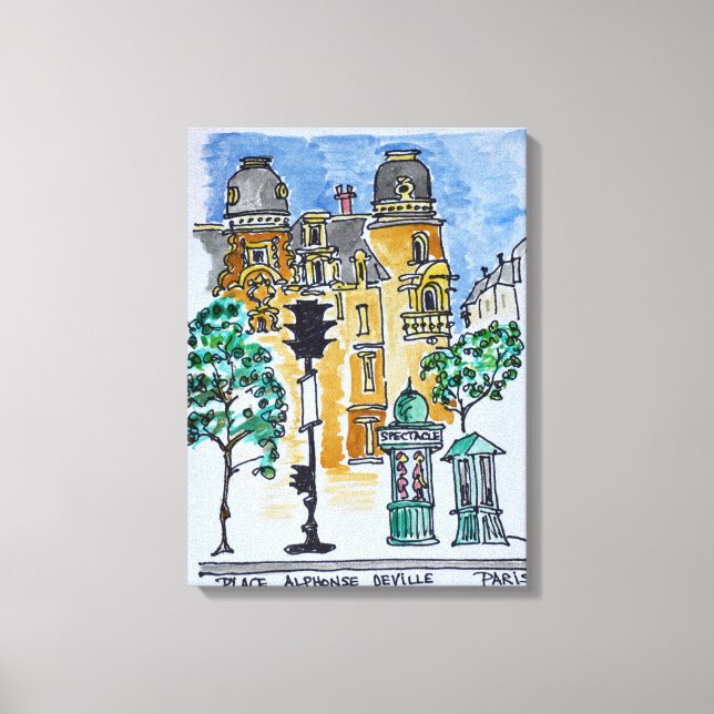 Place Alphonse Deville | Paris, Frankreich Leinwanddruck (Vorderseite)