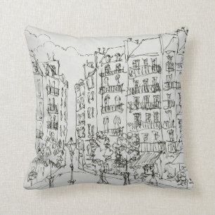 Place Dauphine, Ile de la Cite  Paris, Frankreich Kissen