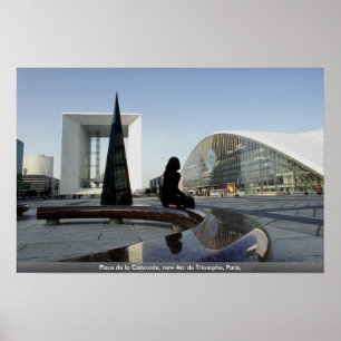 Place de la Concorde, neuer Arc de Triomphe, Paris Poster