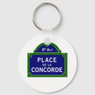 Place de la Concorde, Paris Straßenschild Schlüsselanhänger