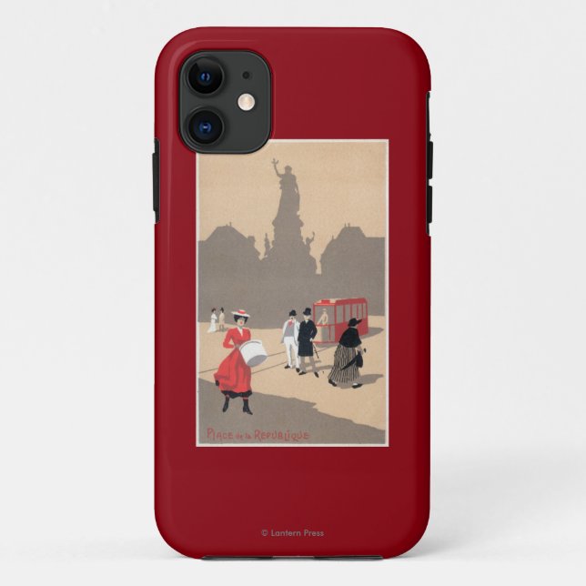 Place- de la Republiquekunst-Deko-Szene Case-Mate iPhone Hülle (Rückseite)