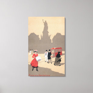 Place- de la Republiquekunst-Deko-Szene Leinwanddruck