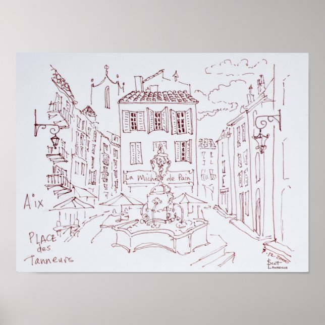 Place des Tanneurs | Aix en Provence, Frankreich Poster (Vorne)