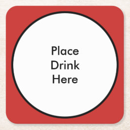 Place Drink Hier - Square Untersetzer