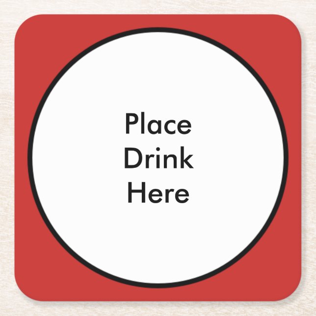 Place Drink Hier - Square Untersetzer (Vorderseite)