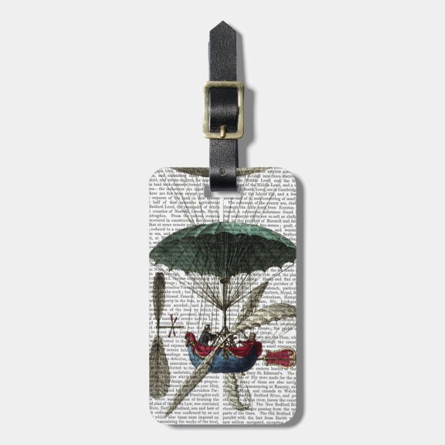 Place Du Louvre Hot Air Ballon Gepäckanhänger (Vorderseite vertikal)