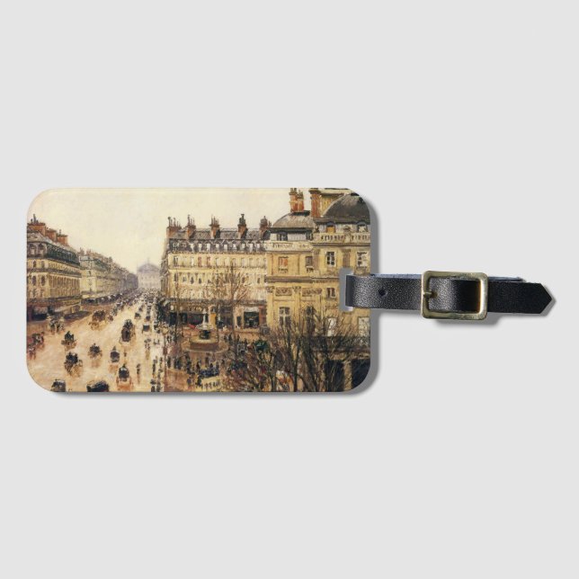 Place du Theater Francais, Paris Rain by Pissarro Gepäckanhänger (Vorderseite (Horizontal))