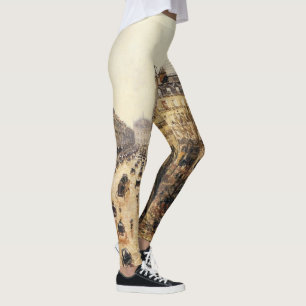 Place du Theater Francais, Paris Rain by Pissarro Leggings