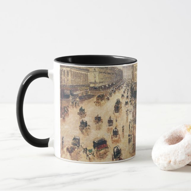 Place du Theater Francais, Paris Rain by Pissarro Tasse (Mit Donut)