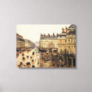 Place du Theatre Francais, Paris-Regen durch Leinwanddruck
