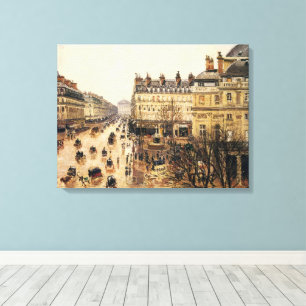 Place du Theatre Francais, Paris Regen von Pissarr Leinwanddruck