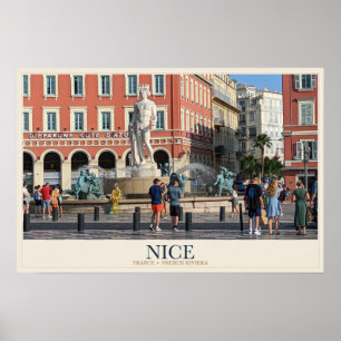 Place Masséna und der Sonnenbrunnen Poster