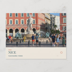 Place Masséna und der Sonnenbrunnen Postkarte
