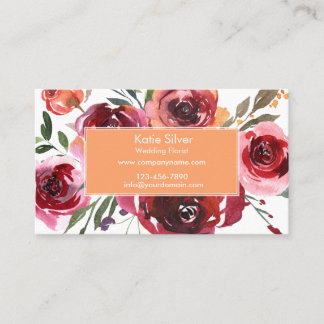 Placement Aquarelle Floral Carte de visite personnalisé