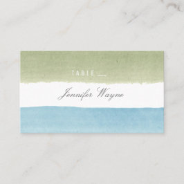 Placement Aquarelle rayures plage mariage carte de lieu de m
