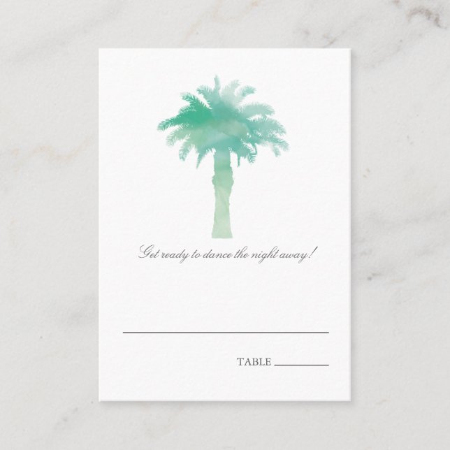 Placement Aquarelle Serene Palm Tree | Carte de siège (Devant)