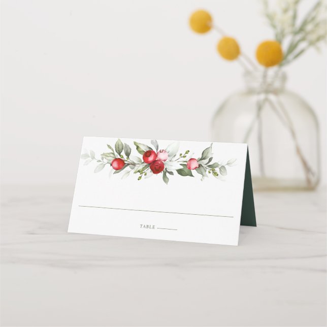 Placement Berry | Carte de Mariage de Noël (Devant)