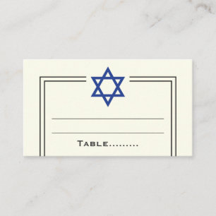 Placement Blue Star de David Bar Mitzvah carte de place