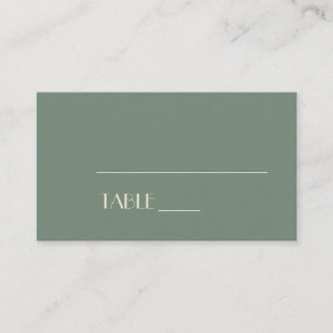 Placement Boho Deco d'automne Carte de Mariage verte Sage