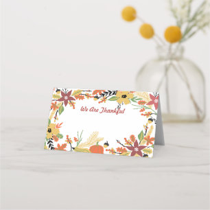 Placement Bon thanksgiving Table de siège et carte de voeux