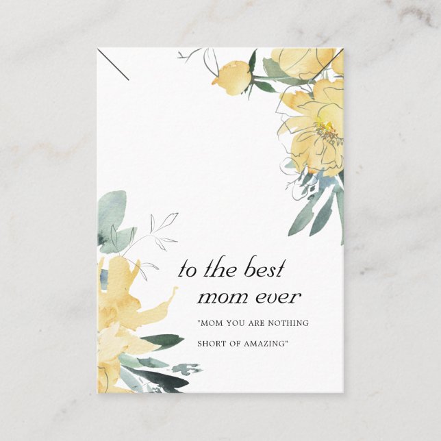 PLACEMENT CARTE D'AFFICHAGE DE LACE DE COUCHER FLORALE JAUNE (Devant)