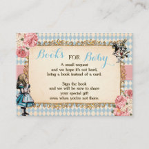 Carte de Baby Shower 'Apportez un livre Alice au p