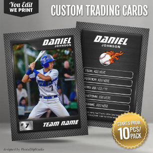 Placement Carte de baseball personnalisée en graphite 10 piè
